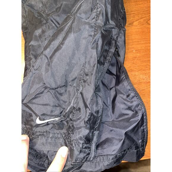 Vintage Nike Black Track Pants Youth XL 26x29 baggy With Zipper Ankles 90s Y2K - Picture 2 of 7